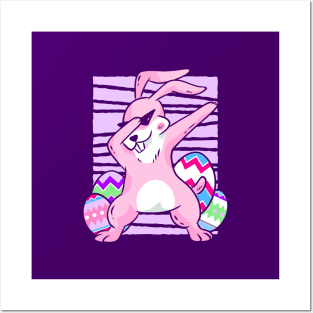 dancing dabbing easter bunny funny rabbit Posters and Art